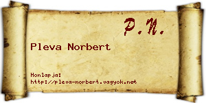 Pleva Norbert névjegykártya