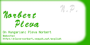 norbert pleva business card